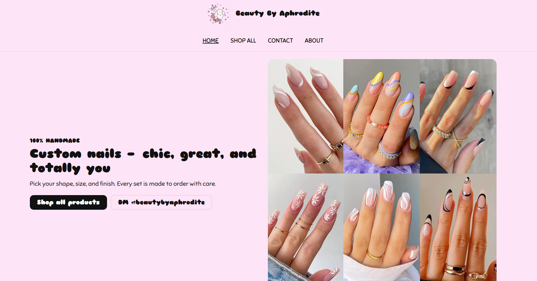Landing page hero with brand, headline, and call-to-action buttons