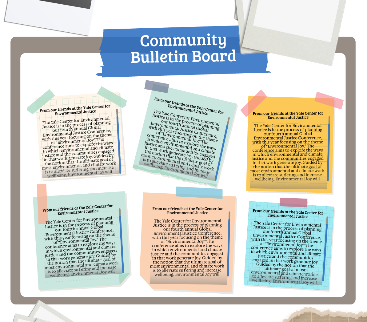 My redesign of Yale School of Art Community Bulletin Board section