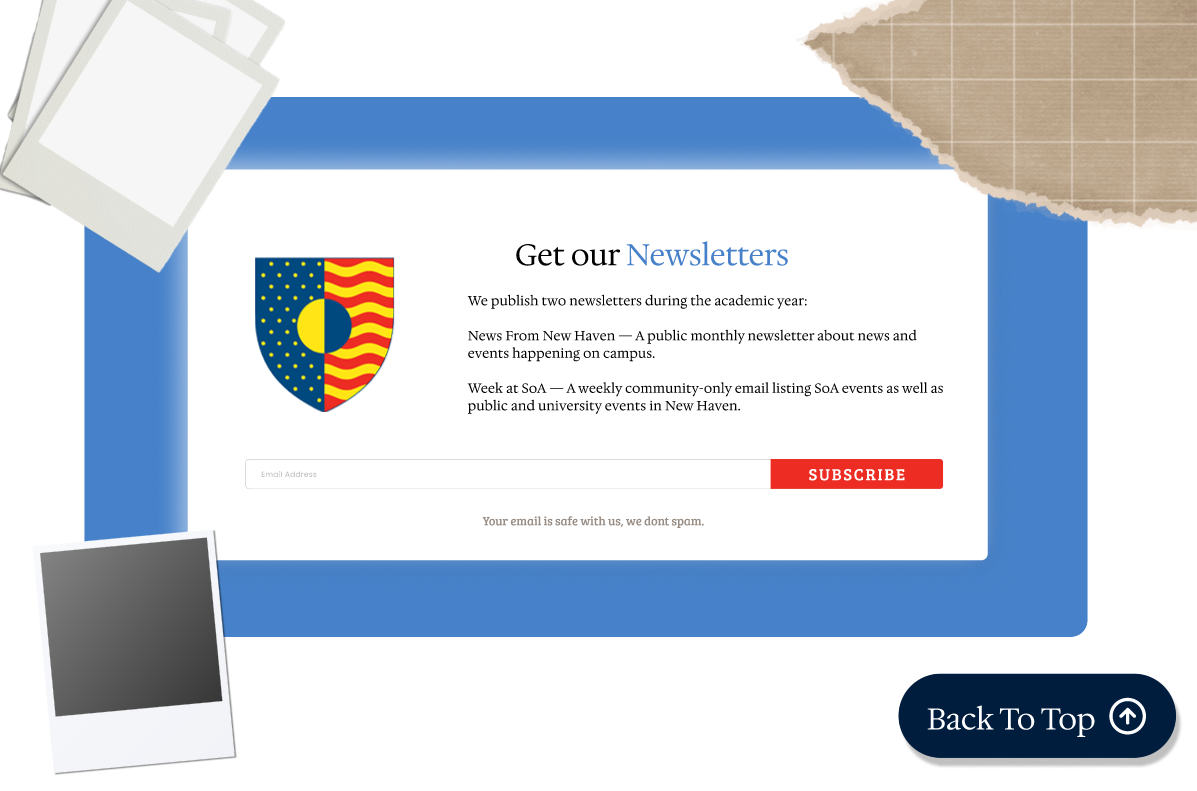 My redesign of Yale School of Art Newsletter section